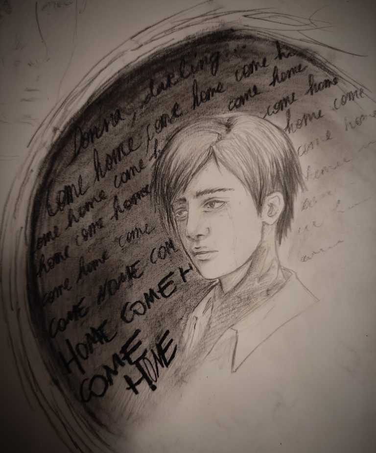 Fanart par Fran Basil : Donna (personnage original du jeu de rôle Lames et Sanglots), rentre à la maison...